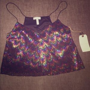 Leith sparkle crop top